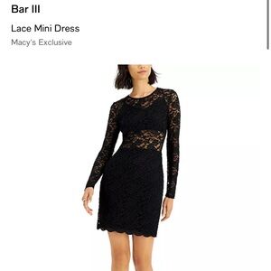 Bar III Black Lace Mini Dress holidays new years